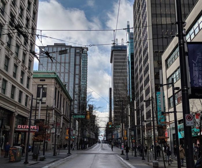 Granville Street and tall buildings