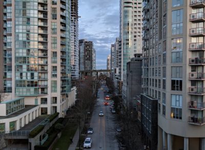 Beach Avenue between towers