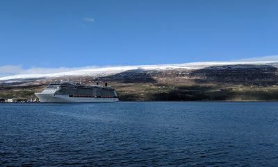 cruise ship and fjord