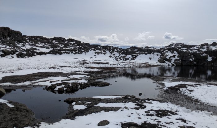 little pond in the snow