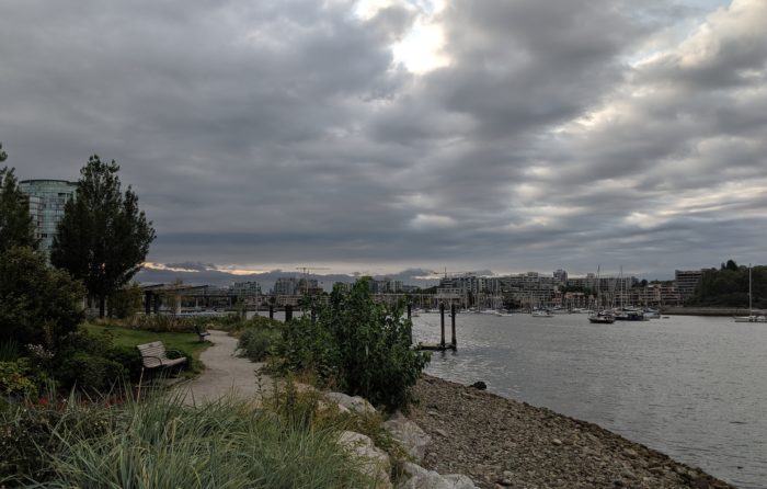 Ferry dock and clouds