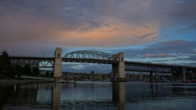 Burrard Bridge in blue