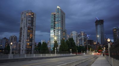 Towers from Burrard Bridge, twilight