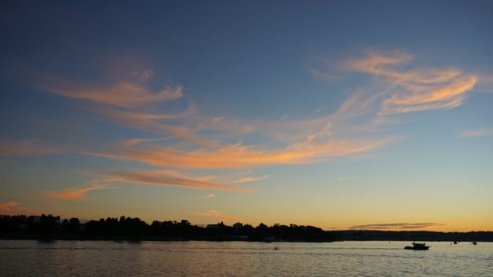 Sunset with wispy clouds