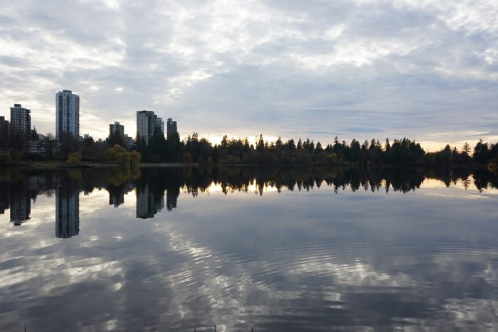 Reflected clouds