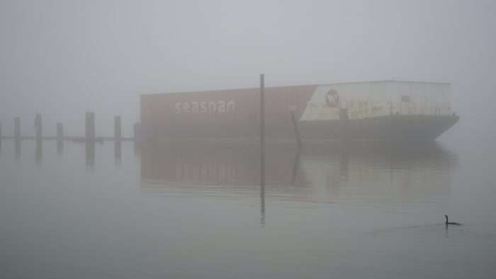 Barge in the fog