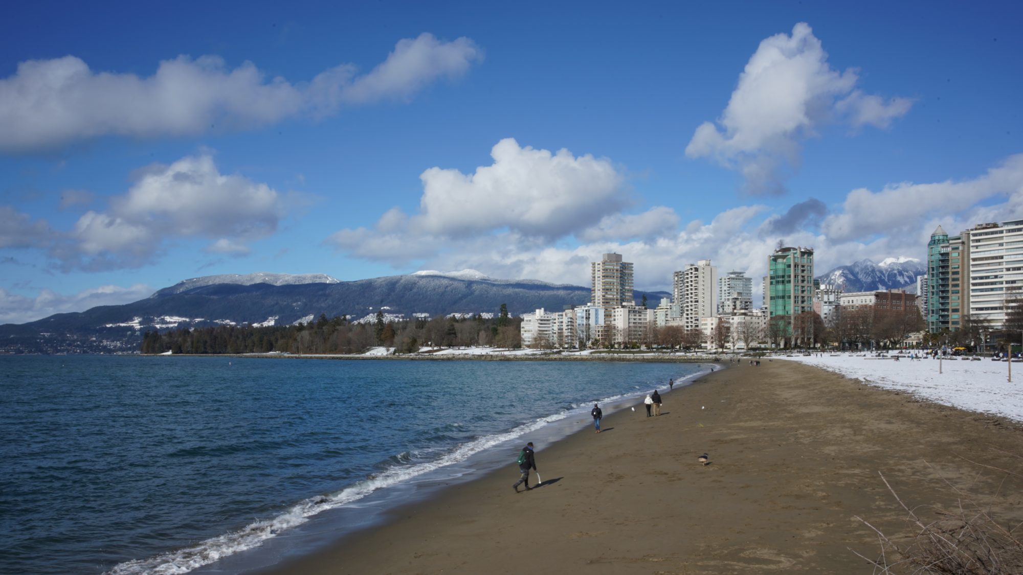 English Bay Beach, slightly snowy