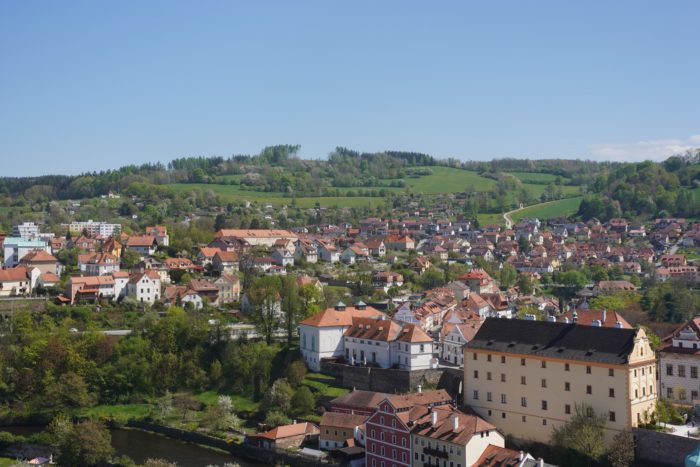 Česky Krumlov and surrounding hills