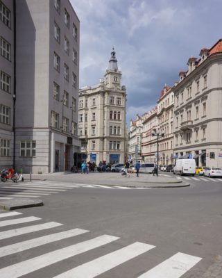 Street intersection in Prague