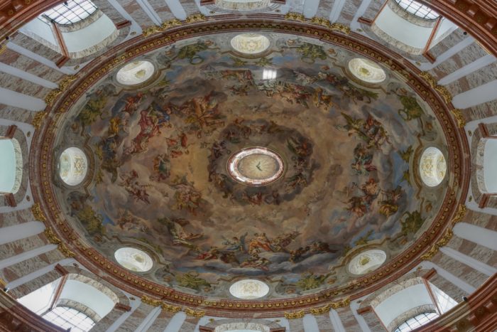St Charles Borromeo ceiling, a richly painted oval
