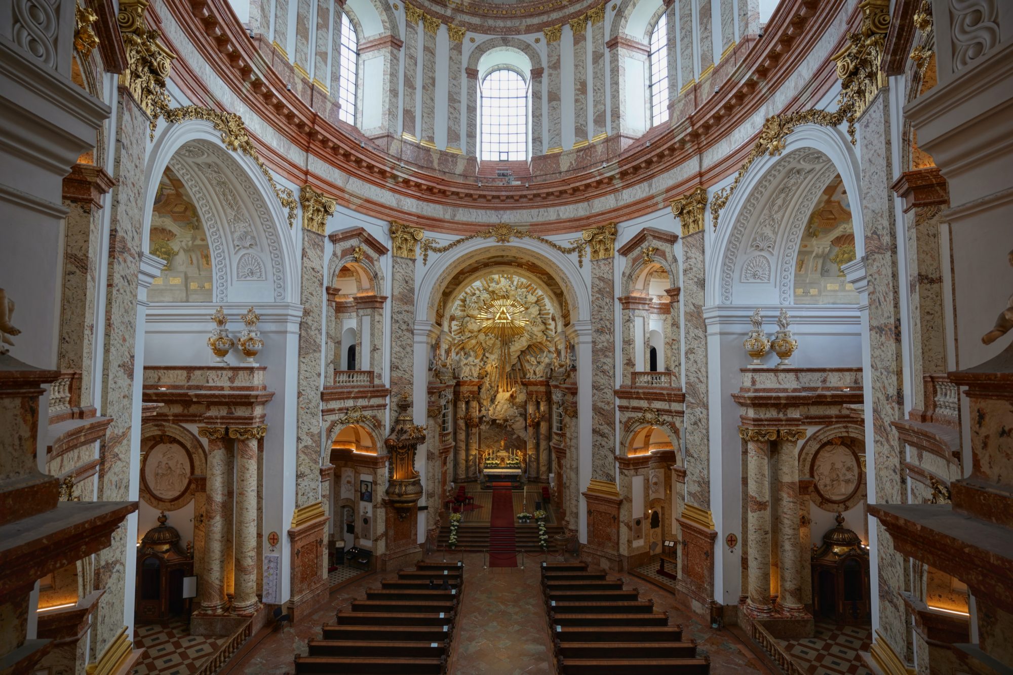 St. Charles Borromeo, a richly decorated church interior