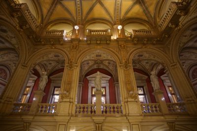 Inside the Vienna State Opera House: beautifully decorated in gold