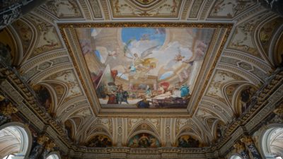 Painted ceiling over the central hall