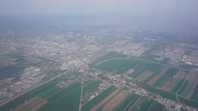 Some Austrian towns and highways, seen from a plane